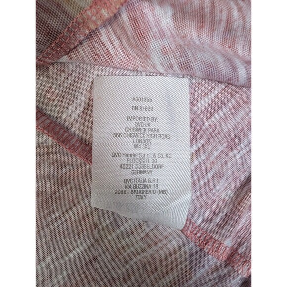 Susan Graver Weekend Top Size 2X Pink Red Stretch Floral Womens Cozy Pockets - Picture 9 of 12